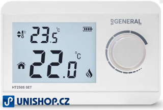 Jednoduchý bezdrátový termostat General Life HT250S SET s kolečkem
